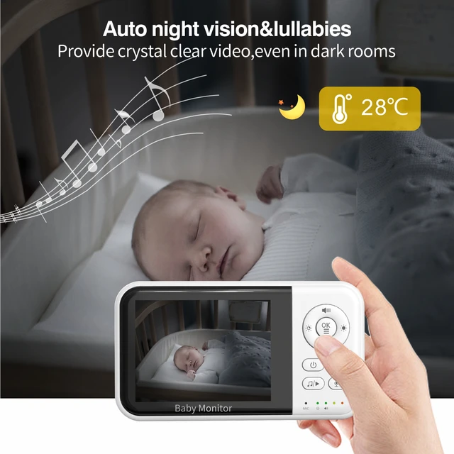 Baby Monitor Wireless Video With Pcs Cam Inch Display IR