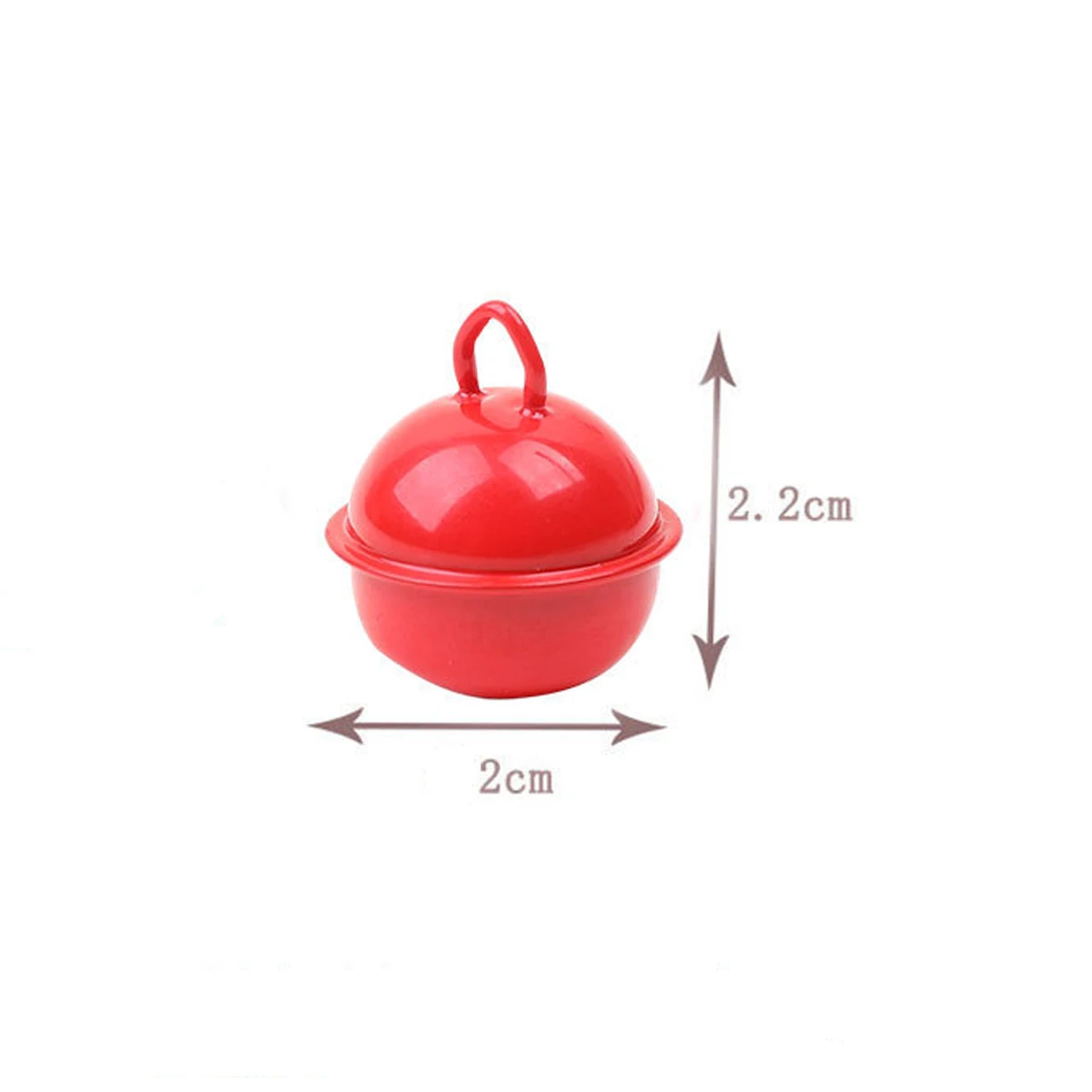 100PCS Candy Colors 20mm Round Jingling Bell Charm Pet Bell Pendant DIY Key Ring Jewelry Making Accessories Christmas Decoration