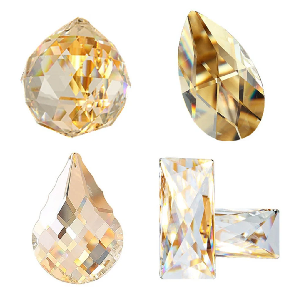 Crystal Lamp Accessories Glass Pendant K9 Angel Tears Mesh Gourd Diy Bead Curtain Door Wedding Maple Leaf Longan