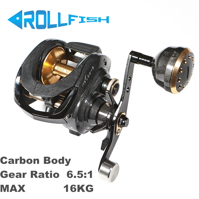 ROLLFISH 카본 바디 베이트릴 선상 바다 메탈 라이트 지깅 루어 낚시릴 라이트 메탈 지깅 쭈꾸미 갑오징어 우럭 오징어 광어 갈치 참돔 문어 농어 쭈갑