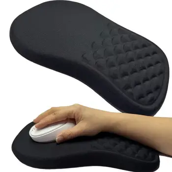 Ergonomic Mouse Pad with Wrist Support - Non-Slip Gaming & Office Desk Mat (Black/White, Quilt Texture