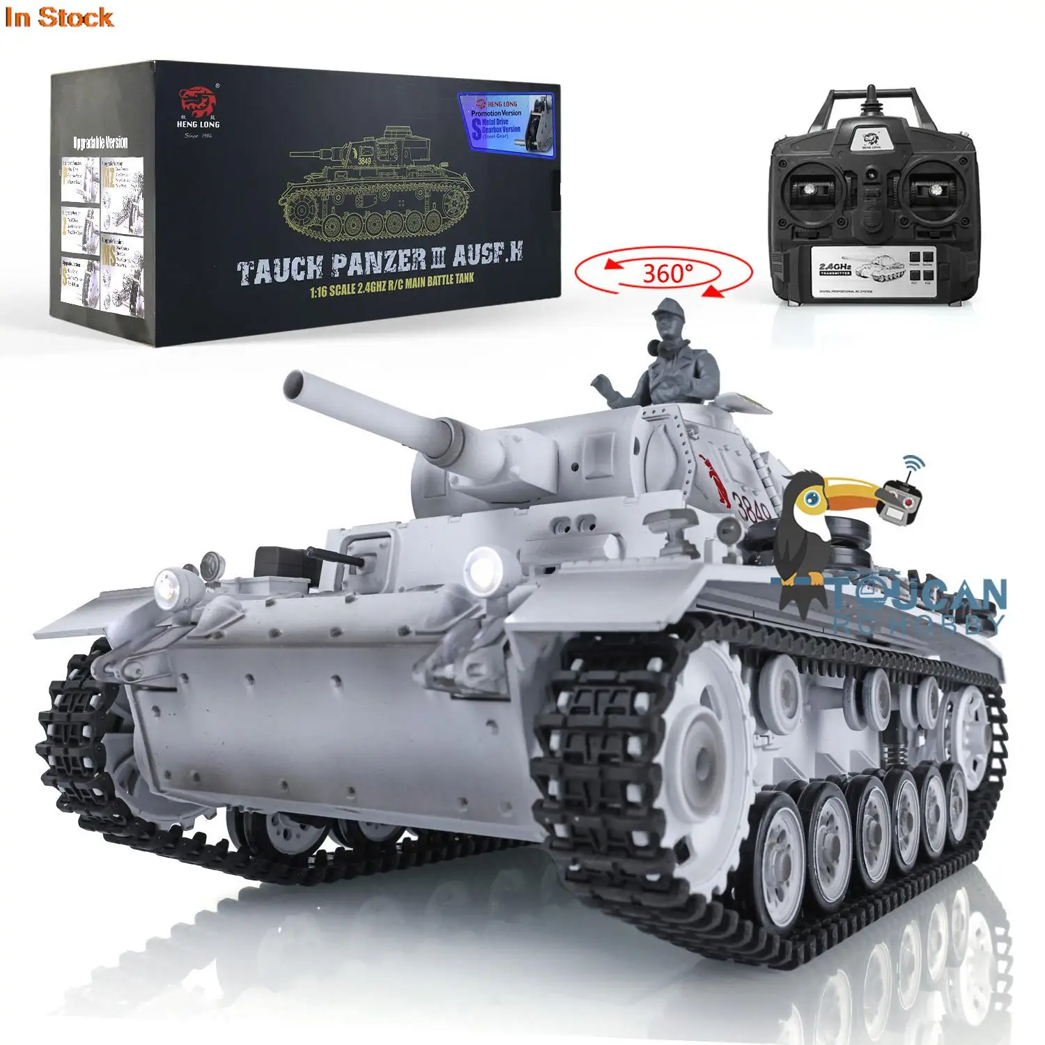 Heng Long 1/16 Snow 7.0 Customized Panzer III H RTR RC Tank 3849 Metal Wheels Tracks Gearbox Idler Infrared BB Shoot Toy TH17377 2 Heng Long 1/16 Snow 7.0 Customized Panzer III H RTR RC Tank 3849 Metal Wheels Tracks Gearbox Idler Infrared BB Shoot Toy TH17377 2