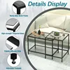 Nesting Coffee Table,Small Glass Coffee Table Set of 2, Modern Square Sofa Side Tea Table Black，Gold 4