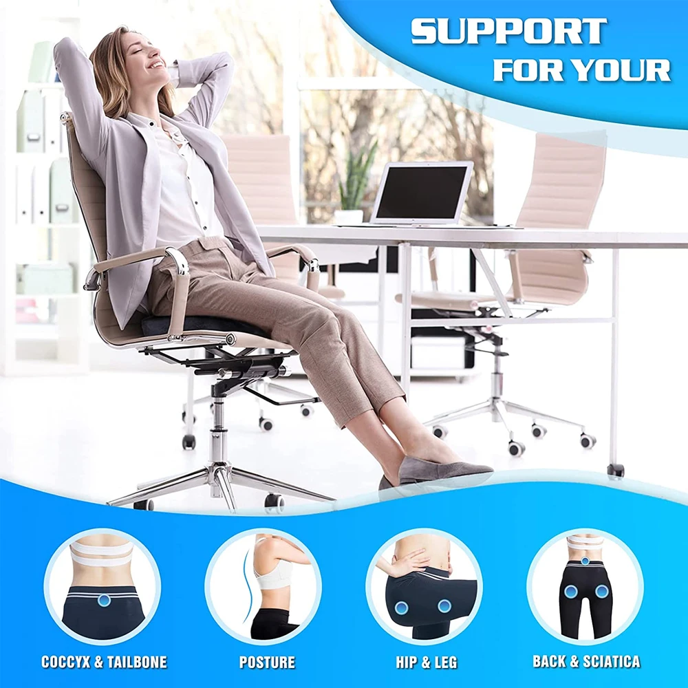 Premium High Resilience Memory Foam Coccyx Seat Cushion Pad Support Pi –  BookishBunny