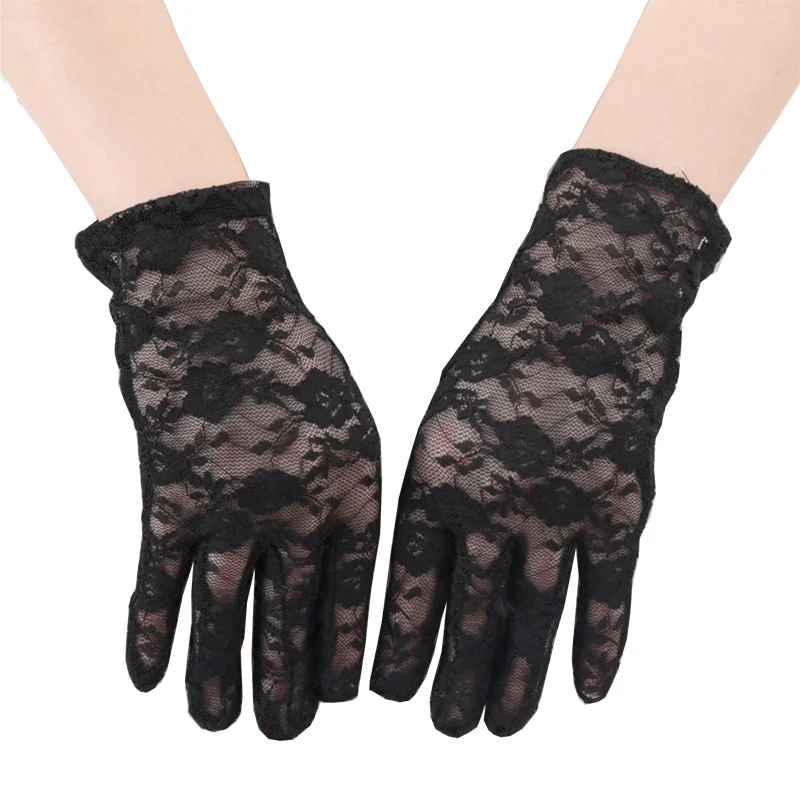 Keuyeo Fingerlose Handschuhe Damen - Mesh Sommer Handschuhe Schwarz