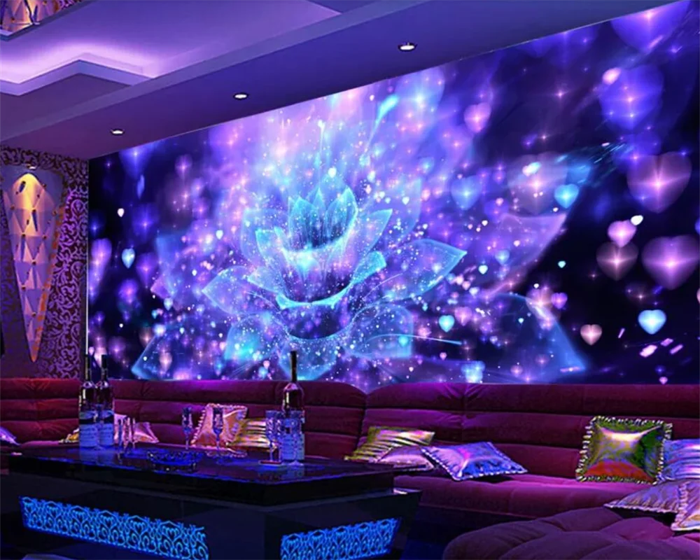 

Custom wallpaper 3d murals cool nightclub flower bar KTV tooling wall living room bedroom wall papers home decor papel de parede