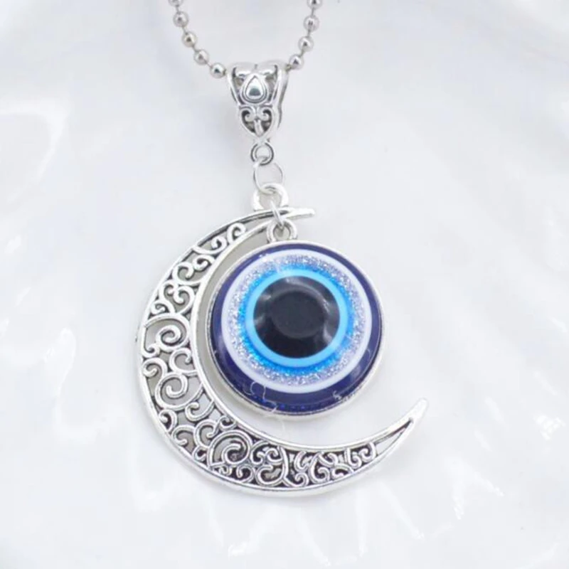 Goth Gothic Turkish Punk Evil Eye Necklace Pendant Eyeball Connect Multiple Dense Choker Jewelry Gif