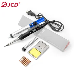 Digital Electric Soldering Iron with Adjustable Temperature and LCD Display - 80W Ceramic Heater Welding Tool Kit - CN (Black SET - 1)