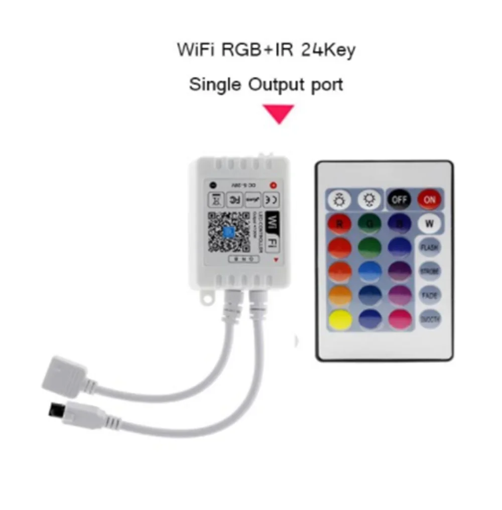 コントローラー付きLEDストリップライト,Bluetooth付き,12V,24V,wifi,Android,iOS,アプリ,マジックホーム互換 -  AliExpress ミニ RGB RGBW コントローラ DC5-24V LED ストリップライトパネルライトタイミング機能 1600 万色スマートフォ