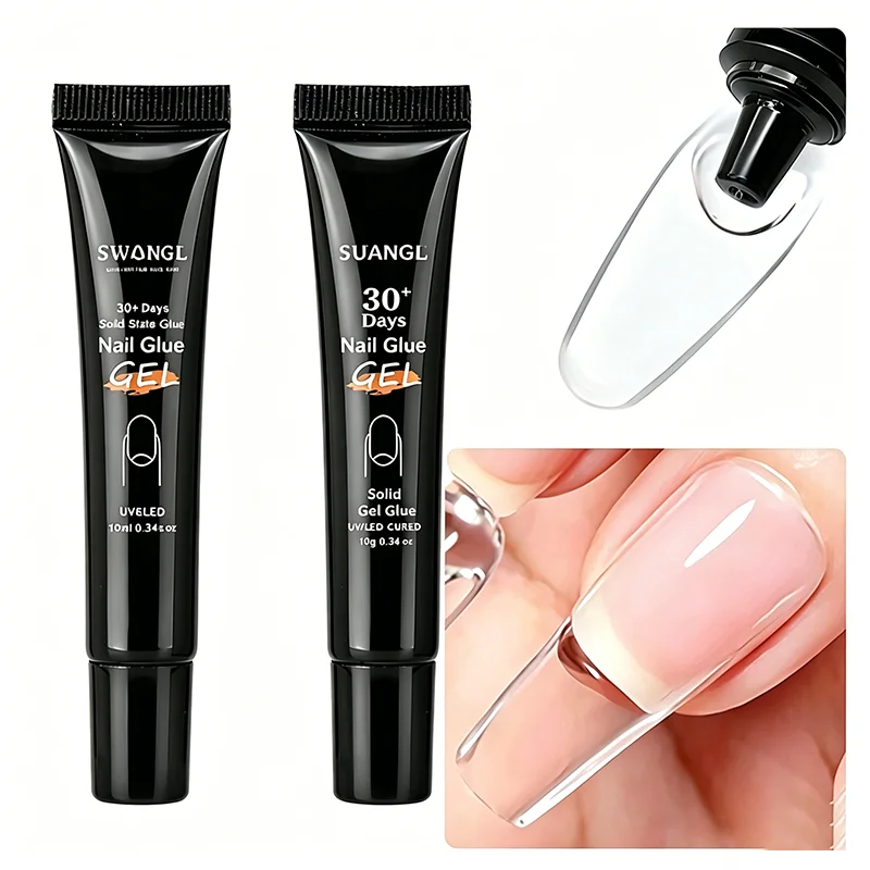 Colla Solida per Unghie, Gel per Unghie Finte, Gel Acrilico per Manicure ed Estensione, Adesivo per Unghie Finte a Lunga Durata