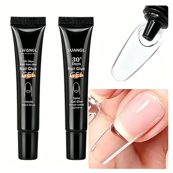 Colla Solida per Unghie, Gel per Unghie Finte, Gel Acrilico per Manicure ed Estensione, Adesivo per Unghie Finte a Lunga Durata