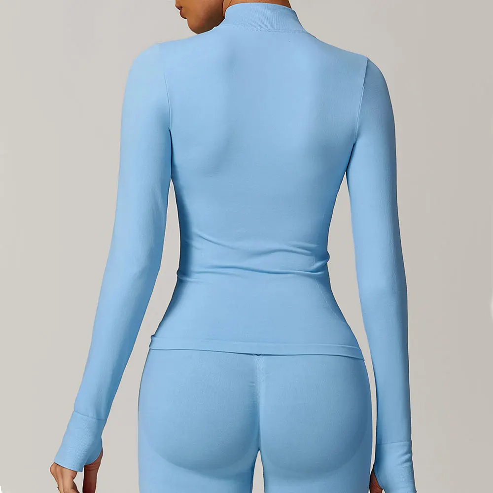 Women's Seamless Long-Sleeve Yoga and Fitness Jacket
