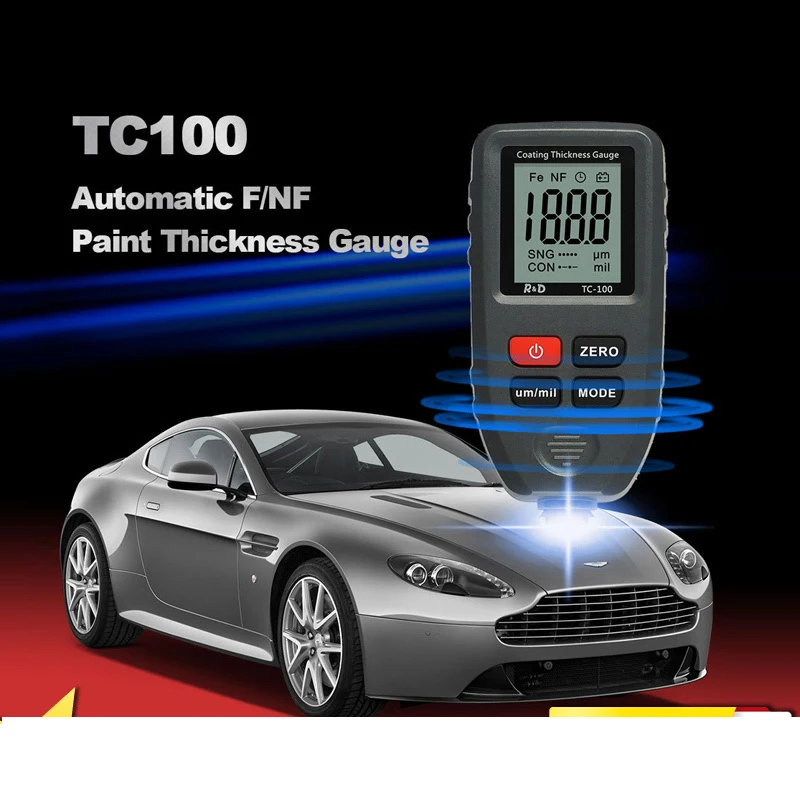 

0.1-1300um Precision Coating Thickness Gauge Car Iron Aluminum Dual Purpose Paint Fil Digital Display Film Thickness Instrument