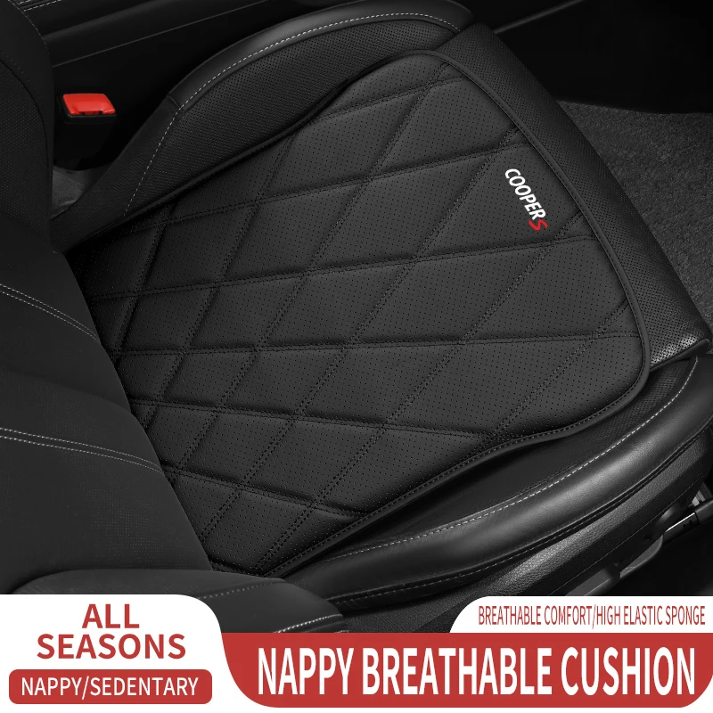 Genuine Leather Car Front Seat Cushion Anti-slip Breathable Car Seat Cushion Protective Cover For BMW Mini Cooper One S JCW R55