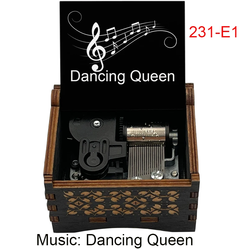Dancing Queen Wooden Wind Up Music Box Swedish Rock Band Song Special Musical Gifts for Fans Friends Family Birthday Festival 2