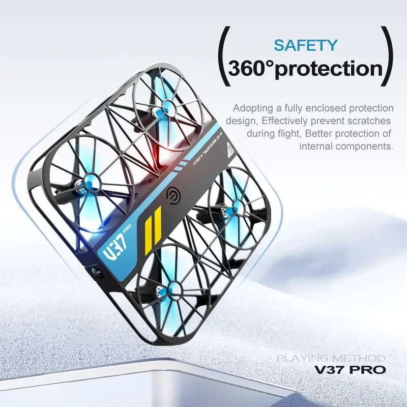 NEW V37 Square Drone with 4K HD Camera FPV Live Video Gravity Sensor One Key Take-off Remote Control Aircraft Small UAV for Kids