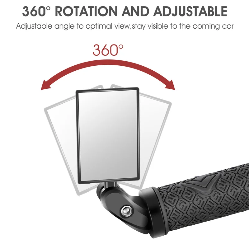 WEST BIKING Bicycle Rearview Handlebar Mirror 360 Rotation Adjustment Bike Reflector Wide Range Back Sight Cycling Accessories