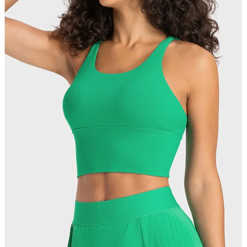 Solid Color Women Sports Bras Gathered Without Steel Ring Running Vest Fitness Front Zipper Sexy Shockproof Underwear