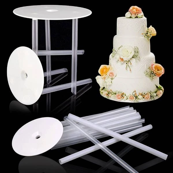 36 Pieces Plastic Cake Dowel Rods Set 20 Pieces White Cake Sticks Support  Rod and 4 Pieces Cake Separator Plates - AliExpress