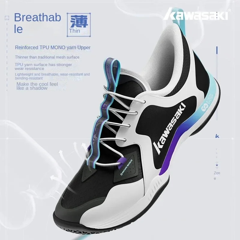 Description Picture 6 of itemKawasaki Professional Badminton Shoes B3405 Men and Women New Breathable Twist-Resistant Genuine Goods Lightweight Sneaker