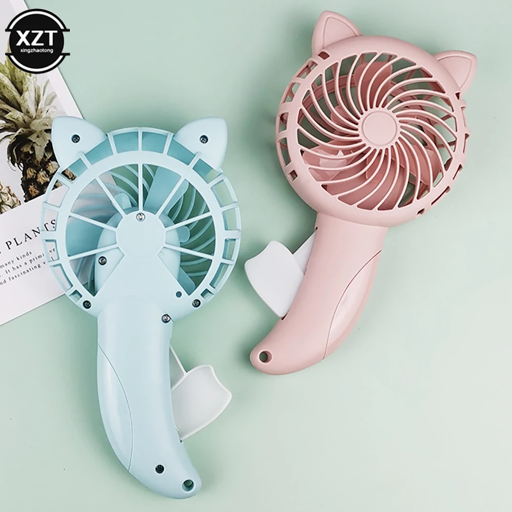 Portable Hand Pressure Fan Mini Handheld Fan Without Battery Cartoon Summer Air Cooler Travel Home Learning