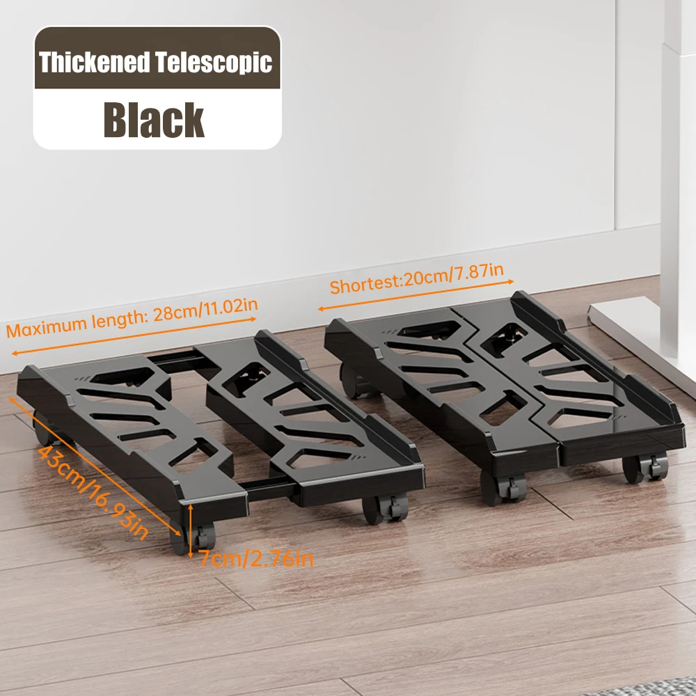 Adjustable Mobile CPU Stand Ventilated Computer Tower Stand PC Tower 4 Caster Wheels Fits Most PC Under Desk Holder