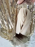 QMQA mode femmes robe de soirée de luxe perle diamant épissé or paillettes taille haute élégante robe Maxi 2025 nouveaux vêtements QM601 6