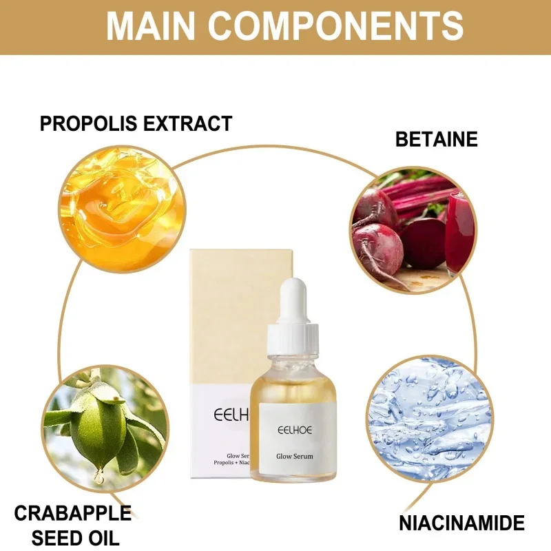 Pore Shrinking Glow Serum Propolis Niacinamide Acne Remove Sooth Sensitive Facial Redness Liquid Brightning Korean Skin Care facial serum facial essence whitening serum