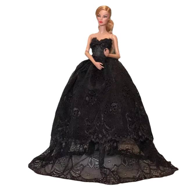 Robe de soirée à fleurs noires pour Barbie, vêtements BJD, accessoires de  robe de mariée, tenues de maison de courses, 1/6 , beurre, 11.5