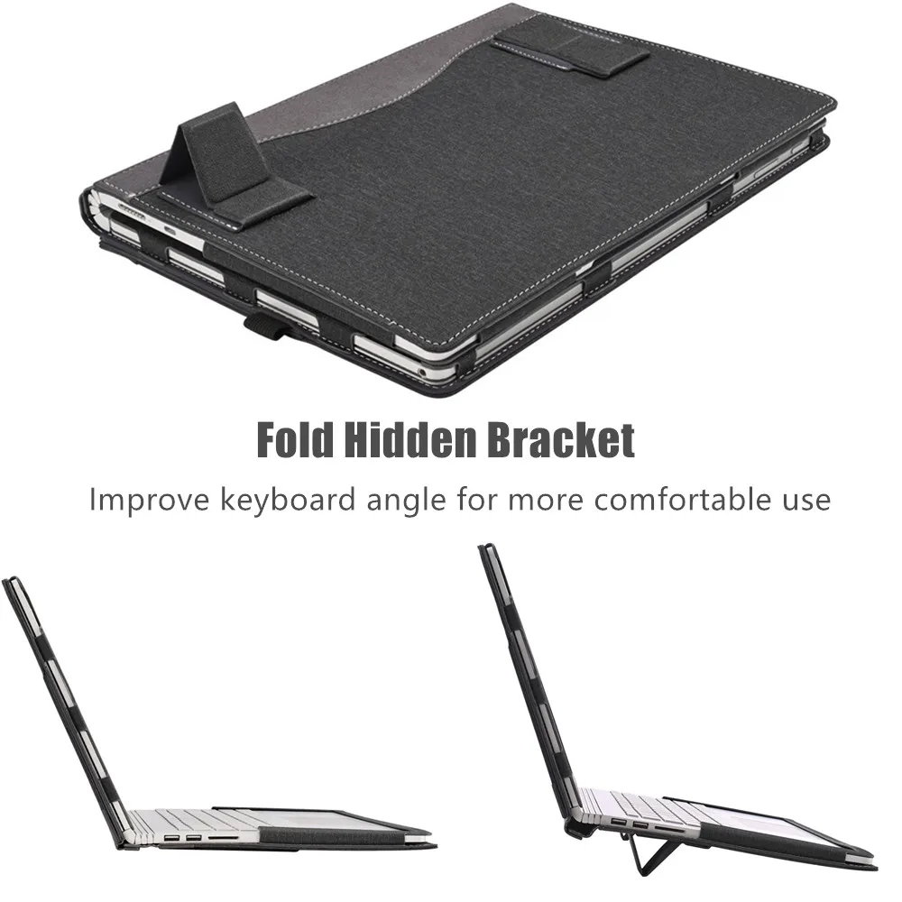 Capa para Portátil para 15 Nova Microsoft Surface Book Folio Case Suporte Manga Bolsa para Livro de Superfície 15 Polegada Capa para Notebook Cases - Imagem 4