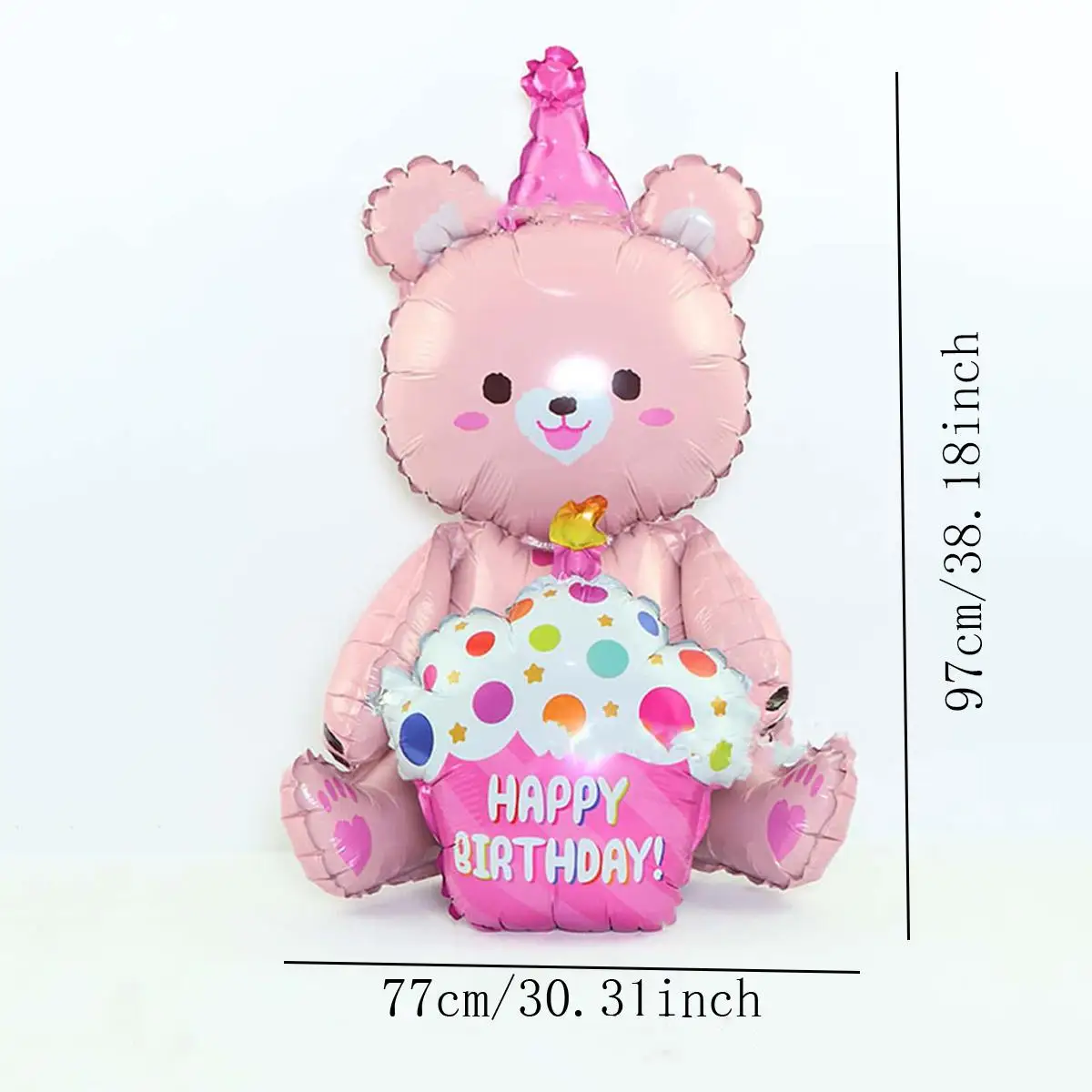 4D Large Bear Cake Balloons Cartoon Animal Cute Bear Foil Balloon Children Boys Girls Birthday Party Decoration Scene Props Toys