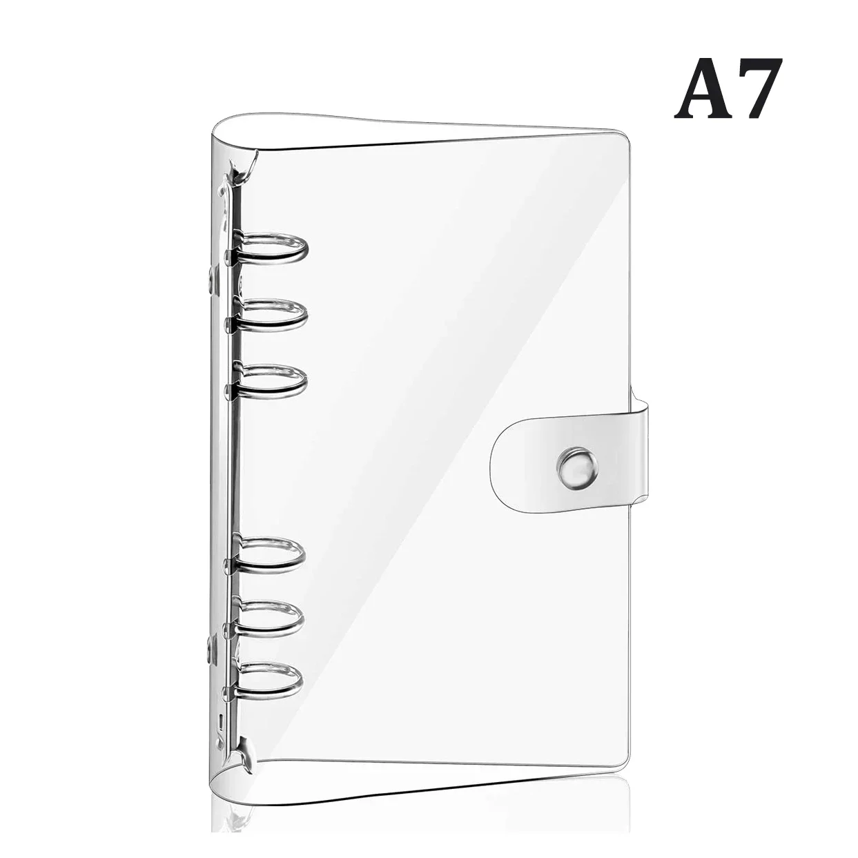 Transparent Soft PVC 6-Ring Binder Cover with Snap Button Closure