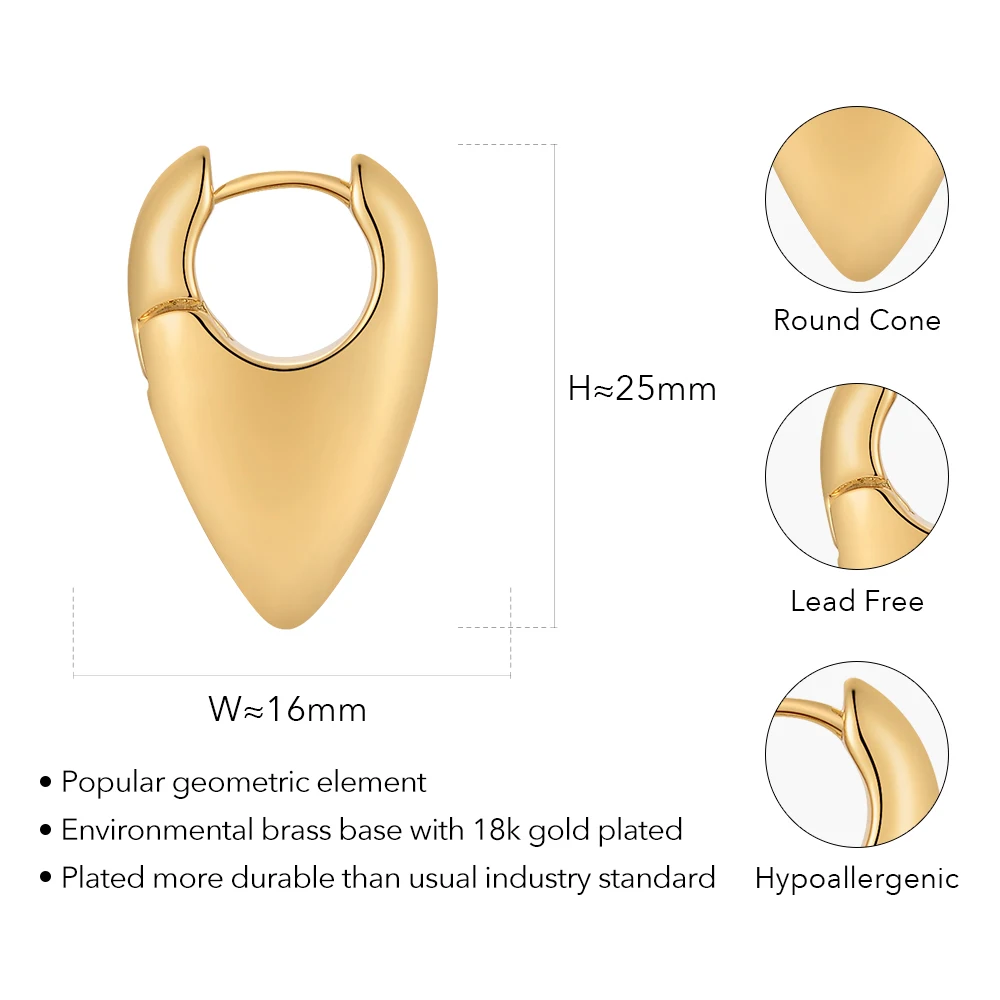 ENFASHION Round Cone Stud Earings Pendientes Piercing Geometric Earrings For Women Gold Color Fashion Jewelry Party E221394