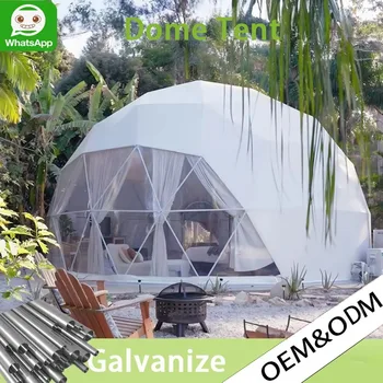 Tenda a cupola geodetica rotonda di lusso per esterni, protezione UV, struttura impermeabile e resistente per resort, agriturismi e glamping.