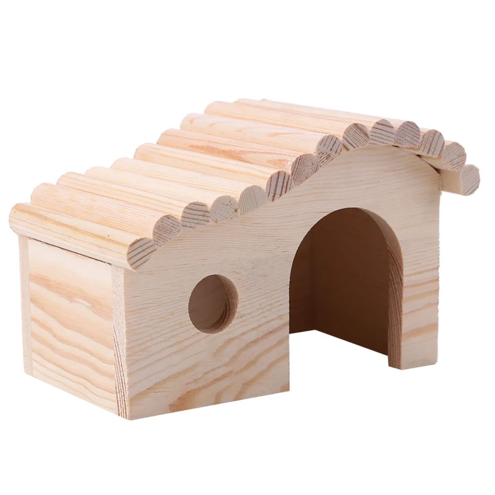 Hamster Hedgehog Sleeping Bed Portable Wood Anti-mite Small Animal Cozy House Evade Assembling Cottage Pet Supply