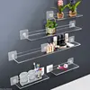Storage Rack Acrylic Shelf Clear Wall Mounted Thick Transparent Floating Display Stick Bathroom Kitchen Ledge Organizer 20-50cm 1
