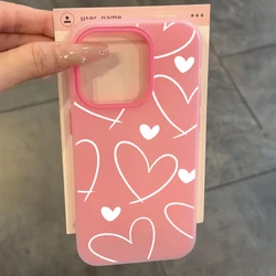 Elegant White Love Heart Phone Case with 2 - in - 1 Matte Finish - Galaxy S23 Ultra (Rose redT7174)