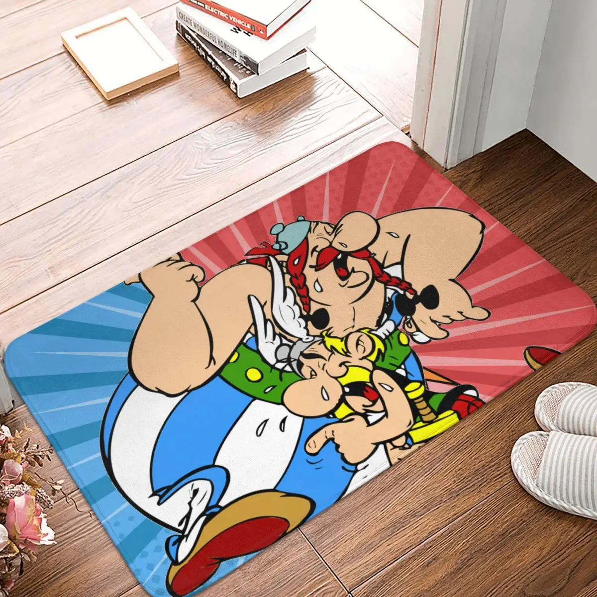 

Asterix Obelix, коврик, коврик для ног, коврик для ванной, нескользящий коврик для туалета, балкона, Прочный моющийся коврик