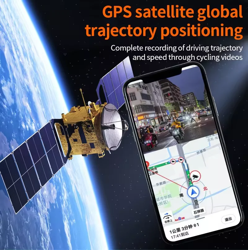 최신 5인치 와이파이 GPS 스마트 무선 카플레이 스크린 오토바이 블랙박스 2K TPMS BT 주행 기록 장치