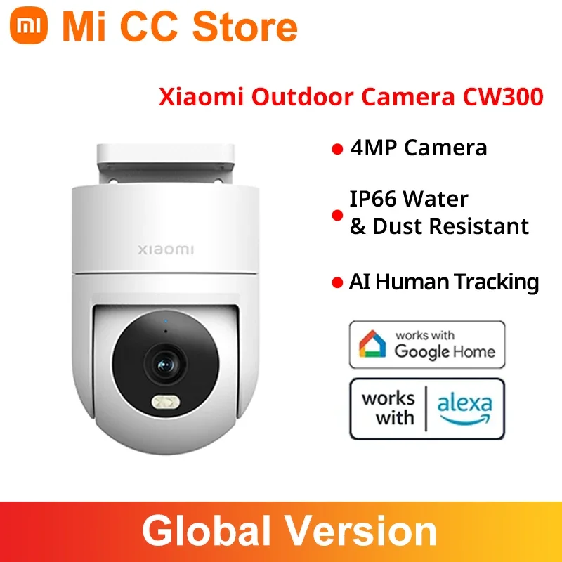 

Global Version Xiaomi Outdoor Camera CW300 AI Human Tracking 4MP Smart full-color Night Vision IP66 Water and Dust Resistant