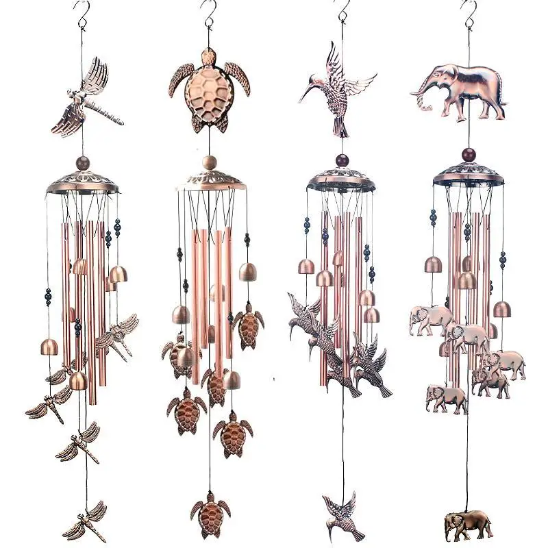 

Nordic Vintage Metal Wind Chimes Bird Owl Wind Chimes Glass Painted Crafts Pendants Outdoor Courtyard Home Hanging Dercoration