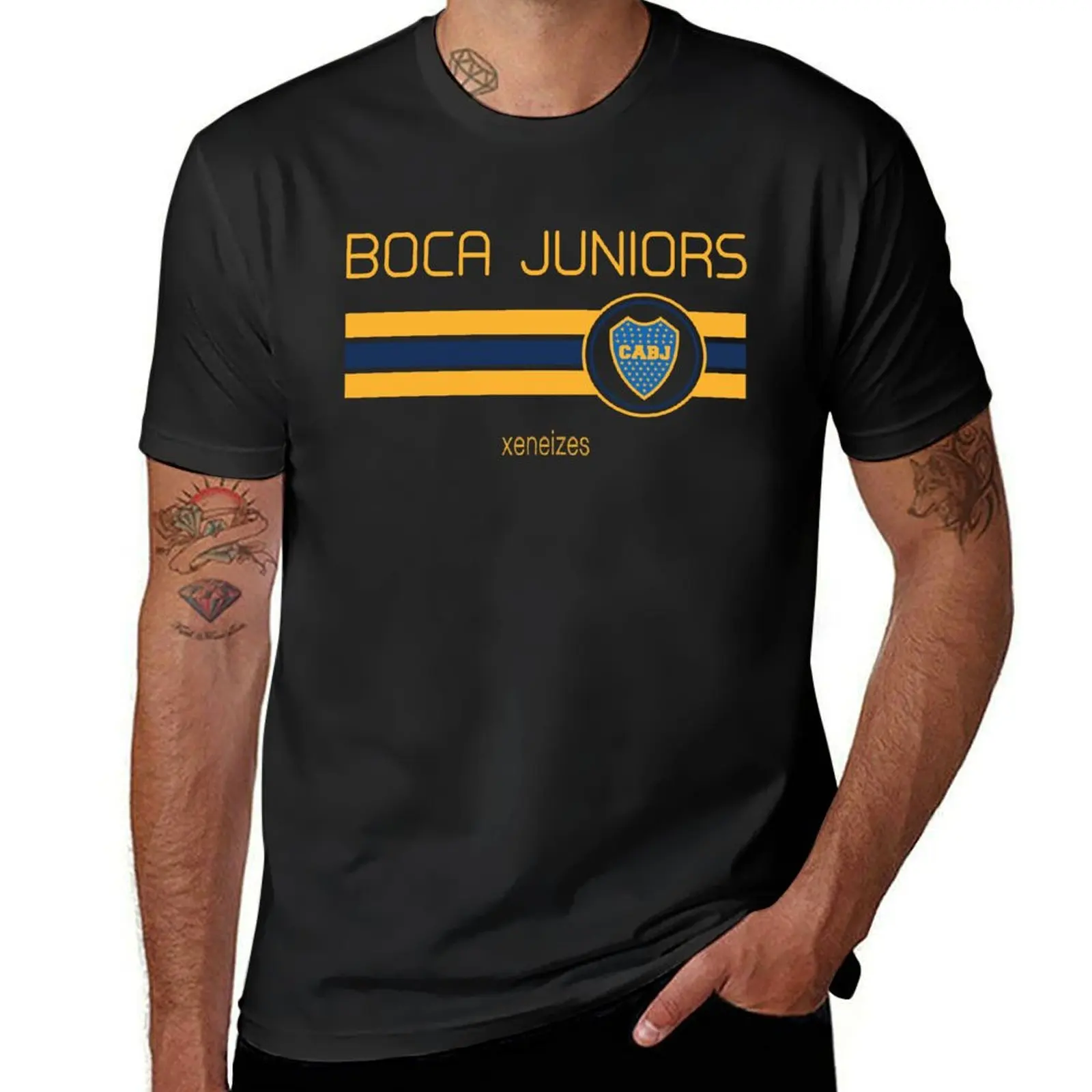 Superliga - Boca Juniors (Home Navy) T-Shirt Blanks Plus Size Top Camicetta Taglie Forti Magliette Per Uomo Pack