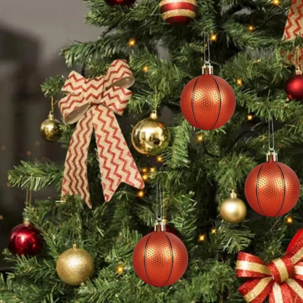 Christmas Ball Ornaments Four Sports Football Basketball Rugby Baseball Hanging Ornament Christmas Tree Pendant New Year Decor