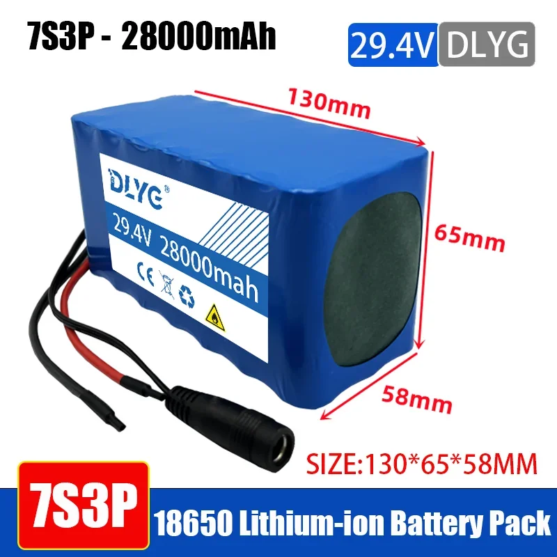 

Литий-ионный аккумулятор DLYG 24 В 18650 7S3P 28Ah 29,4 V 28000mAh для электрического велосипеда мопеда/электрического зарядного устройства Встроенный BMS