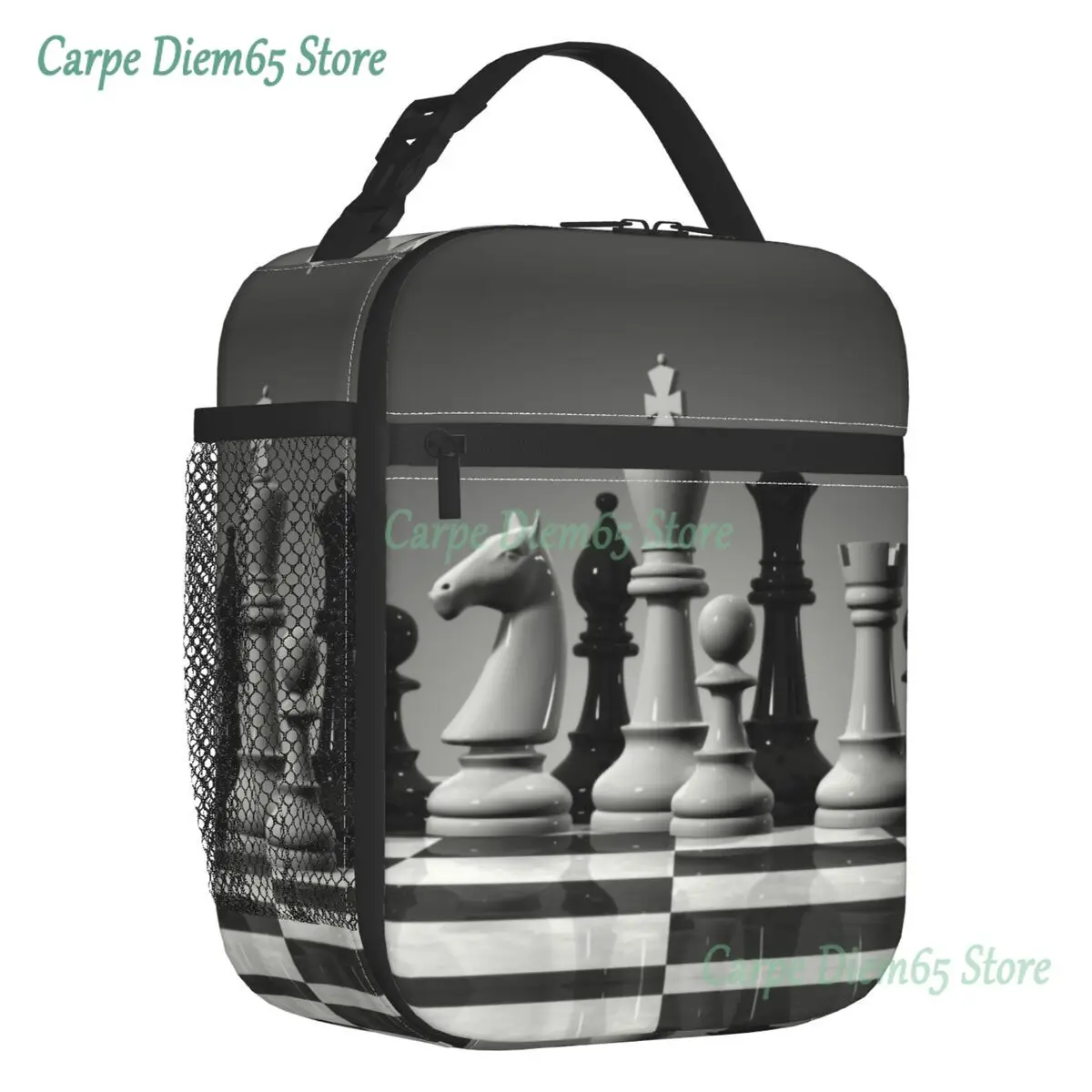 

Chess Board Insulated Lunch Bag for Women Waterproof Game Lover Thermal Cooler Lunch Tote Beach Camping Travel