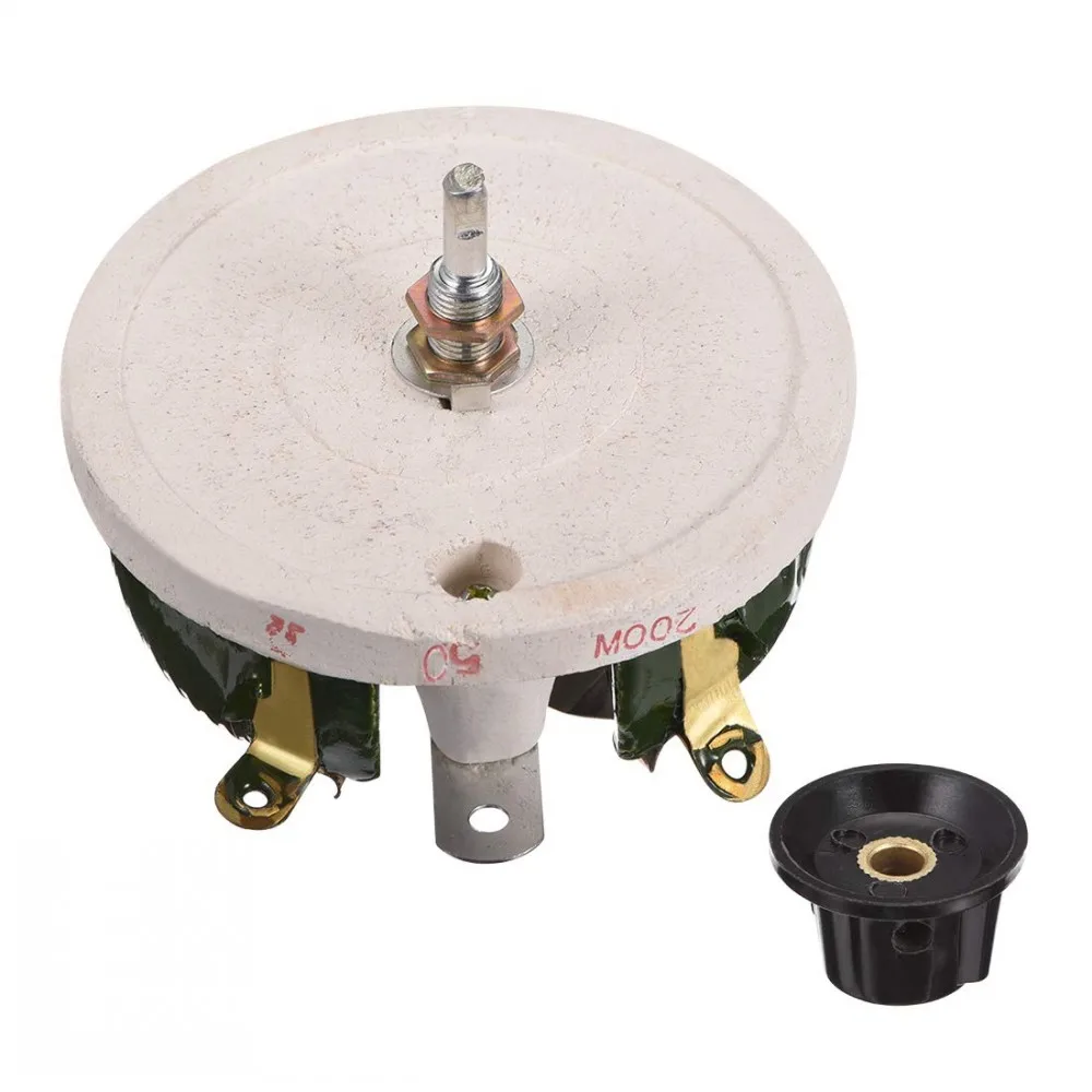 200w BC1 High Power Wirewound Potentiometer Rotary Rheostat Disk Ceramic Variable Resistor 5R 10R 20R 50R 100R 200R 300R 500R 1K