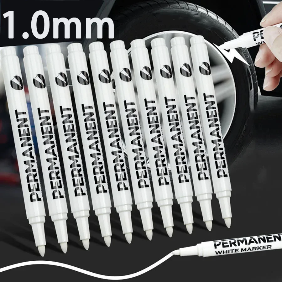 4/5/6pcs White Permanent Marker Pens Fine Tip Oil-Based Art Drawings on Wood Leather Graffiti Markers Stationery for Art Writing permanent marker pen,white marker pens,marker pens,permanent marker,permanent markers,markers pen,art markers,art marker pen