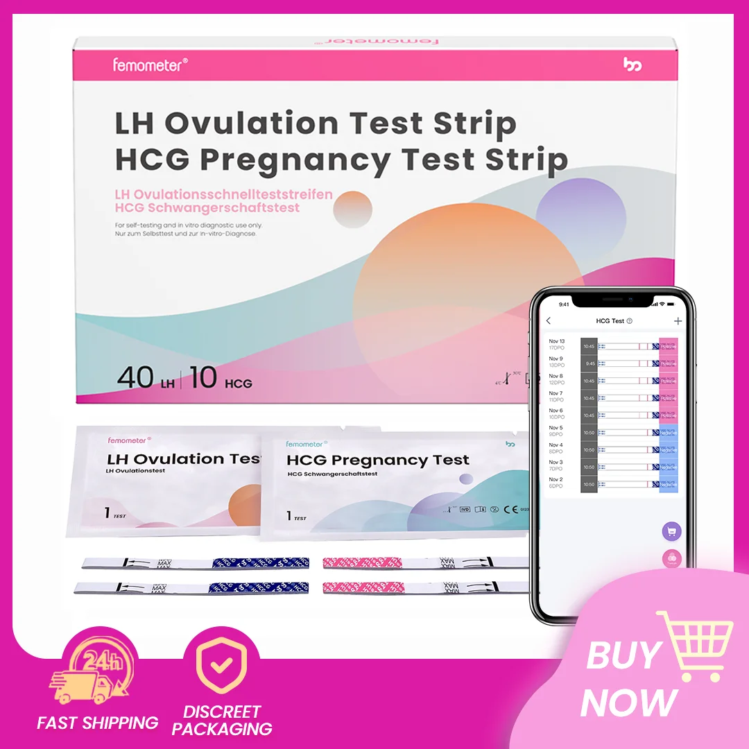 Femometer 40+10 Pcs/set Ovulation Test Urine Lh Strips Combo Kit