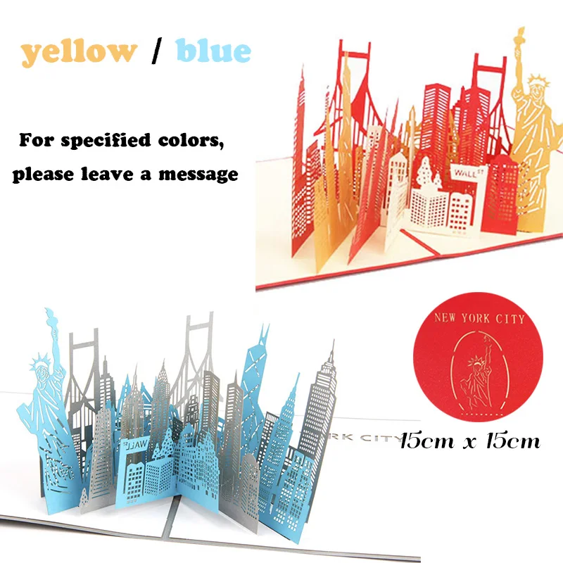 3D Pop Up Gifts Card World Famous Building Birthday Party Greeting Cards Architecture Business Invitation Card Tourist Postcard