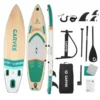 11FT/11.5FT Inflatable Stand Up Paddle Board for Adults & Youth, Wide Stable Non-Slip EVA Deck SUP with Paddle, Hand Pump & Carry Bag, All-Skill Level Paddle Board for Water Sports